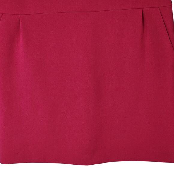 Maison‎ 123 Paris Shift Dress sz M US 38 F Cranberry Red Stretch Pockets Career - Picture 8 of 12